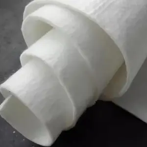 White 100% polyester non-woven geotextile for road dam construction
