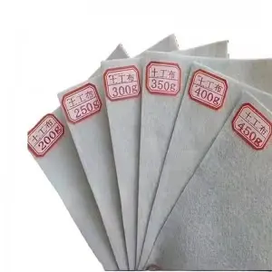 Reinforced high strength spun polyester filament woven geotextile