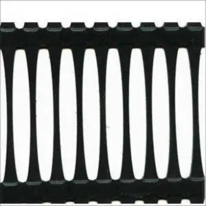 Uniaxially – stretched plastic geogrid