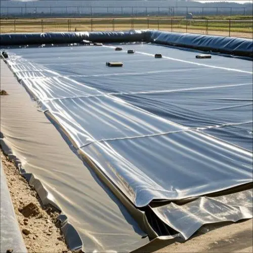 Garbage dump covering film zoning HDPE Membrane laying process