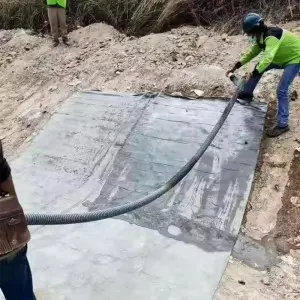 Concrete canvas for river channel slope protection